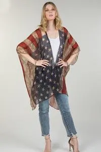 Vintage American flag kimono