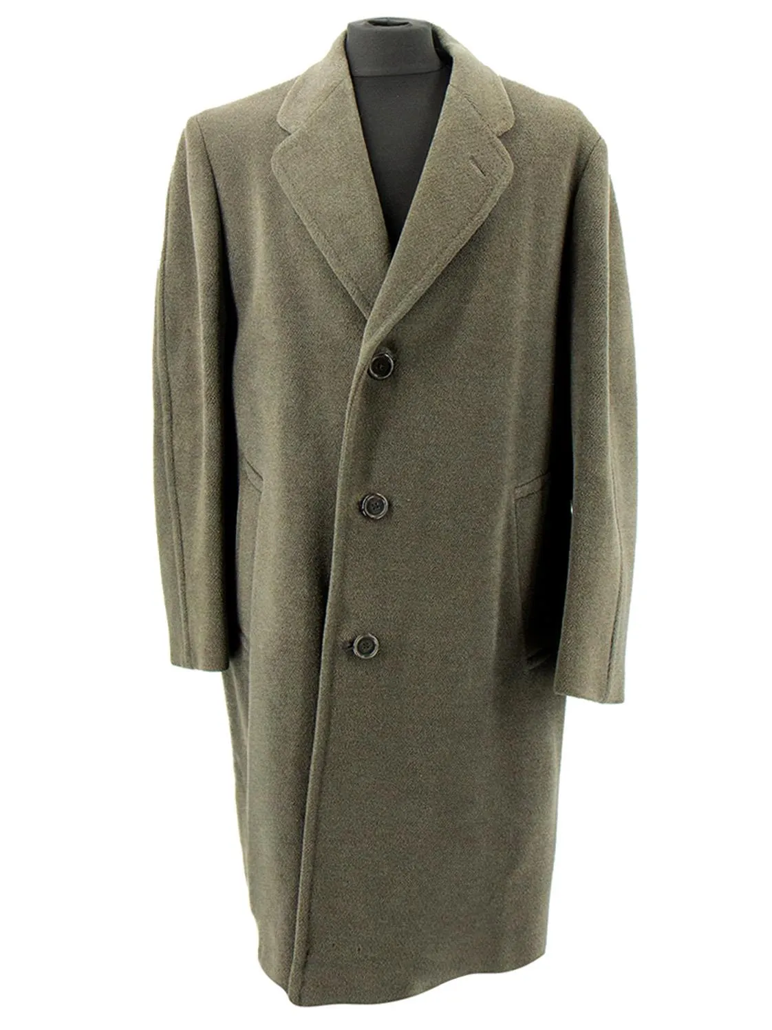 Vintage Daks Khaki Green Wool Heavy Duty Overcoat