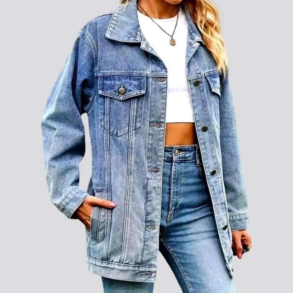 Vintage stonewashed denim jacket for women