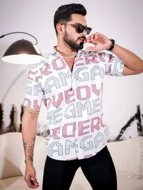 White Character Half Sleeve Imported Premium Shirt for Men's