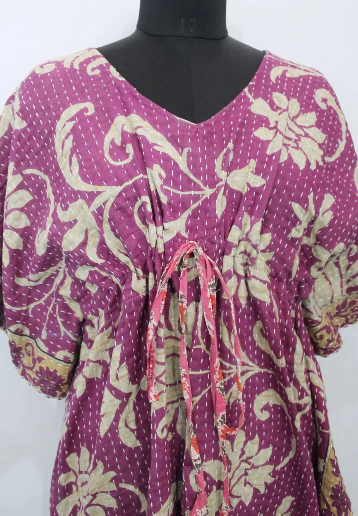 Women Vintage Fashion Kantha Top Tunic Boho Fashion Hippie Wear Caftan Kimono Top