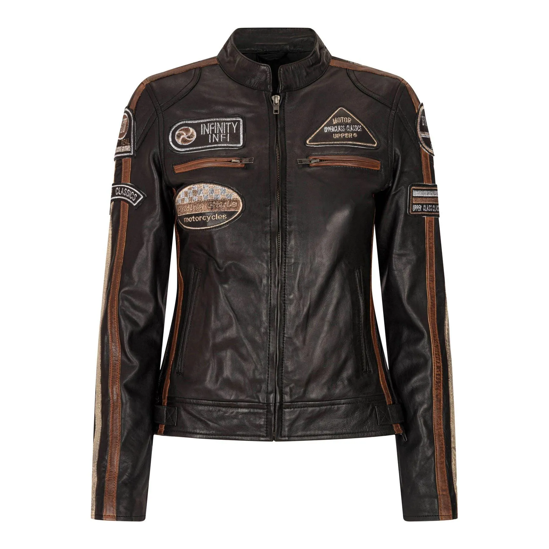 Women's Leather Motorcycle Biker Jacket