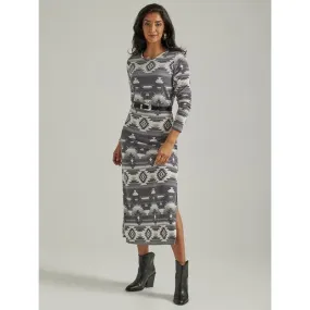 Wrangler Women's Retro Grey and White Southwest Maxi Dress