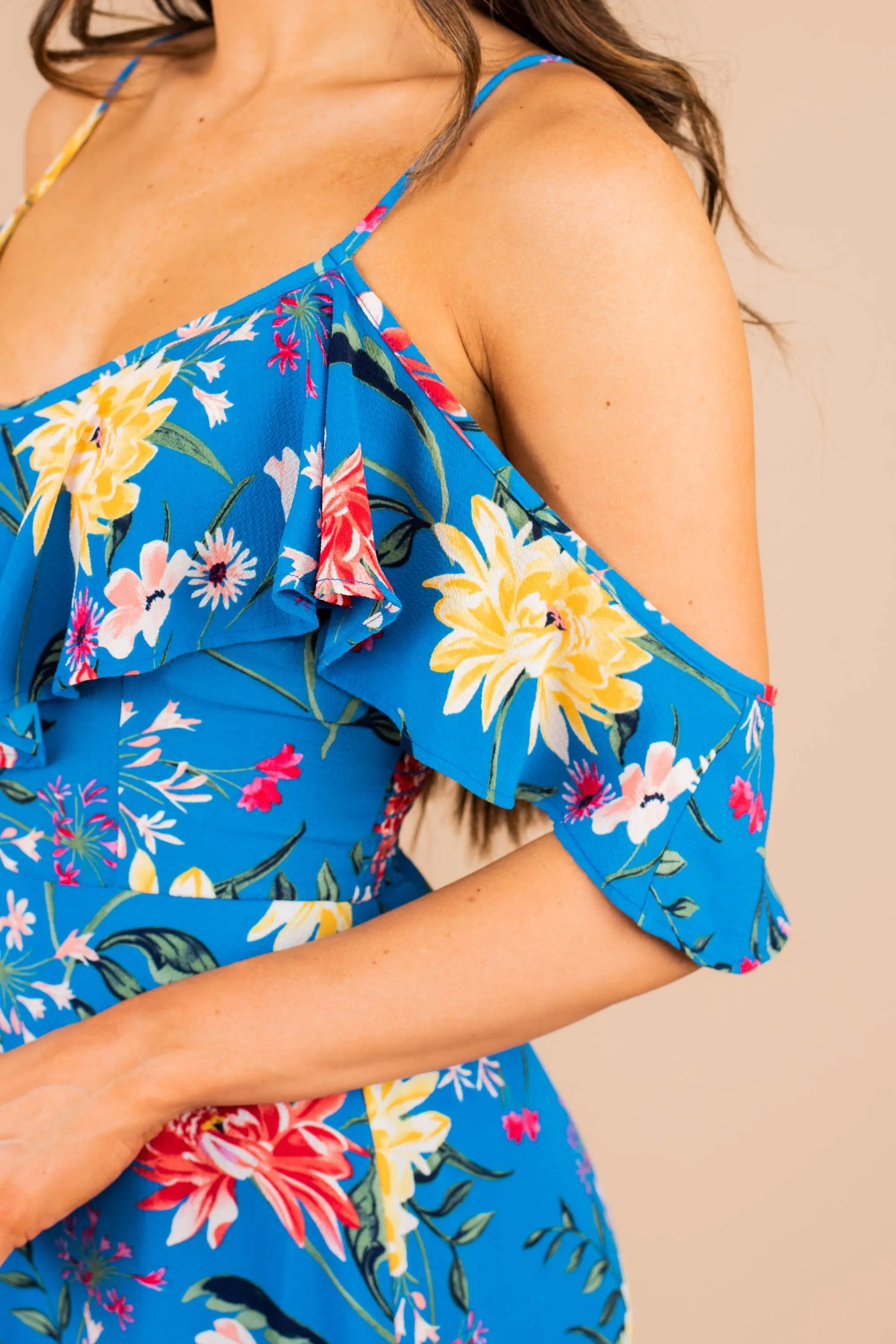 You Deserve The World Blue Floral Maxi Dress