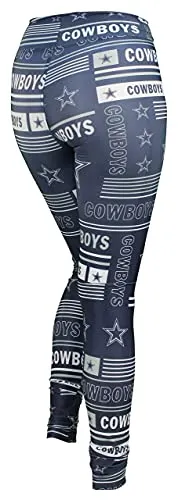 Zubaz NFL Women's Team Color Column Leggings, Lightweight Comfy Legging, Dallas Cowboys, X-Large